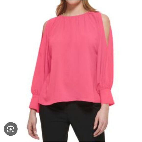 Calvin Klein Bright Pink Blouse XL - Picture 1 of 6